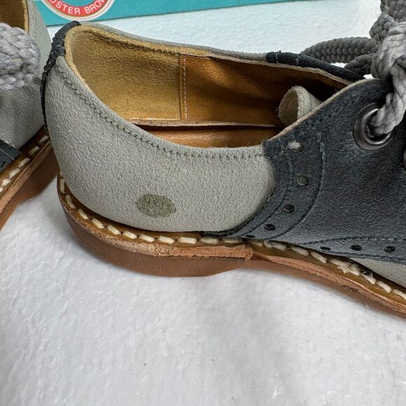 Buster Brown Vintage Kids Two Toned Unisex Saddle Oxford Shoes Size5D Gray Black - Picture 7 of 15